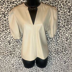 Steve Madden Cream faux leather top